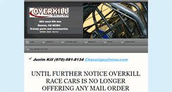 Desktop Screenshot of overkillracecars.com